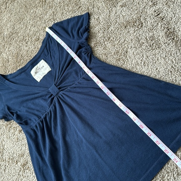 Y2K Hollister Navy V Neck Babydoll Short Sleeve T Shirt - Picture 5 of 7